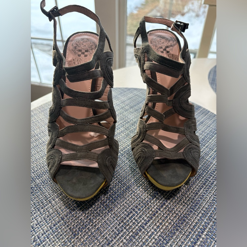 Vince Camuto blue suede heels